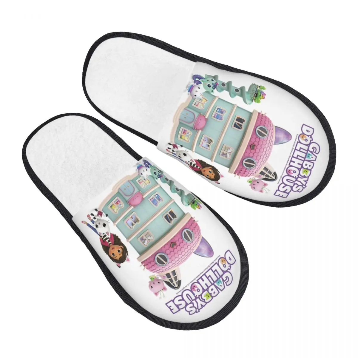 Custom Print Women Gabbys Dollhouse Group House Slippers Soft Warm Gabby Mermaid Memory Foam Fluffy Slipper Indoor Outdoor Shoes