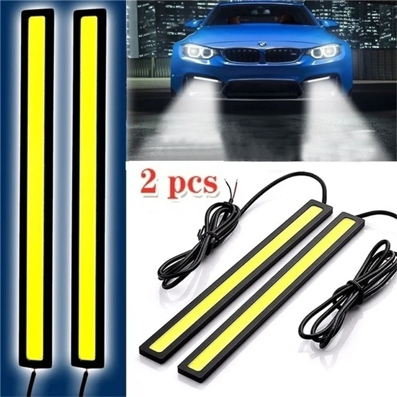 2pcs 17cm Universal Daytime Running Light Car COB DRL LED Strip Light External Lights Auto Waterproof Car Styling Led DRL Lamp