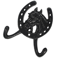 Horseshoe Wall Hooks Cast Iron Rust Resistant Bathroom Kitchen Hooks For Hanging Clothes Hats Bags Towel Mounted Storage