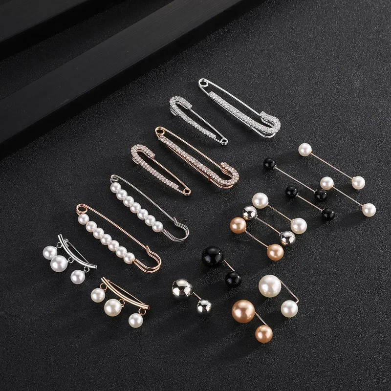 Detachable Metal Pins Fastener Pants Pin Exquisite Elegant Brooches for Women Sweater Cardigan Clip Coat Summer Dress Jewelry