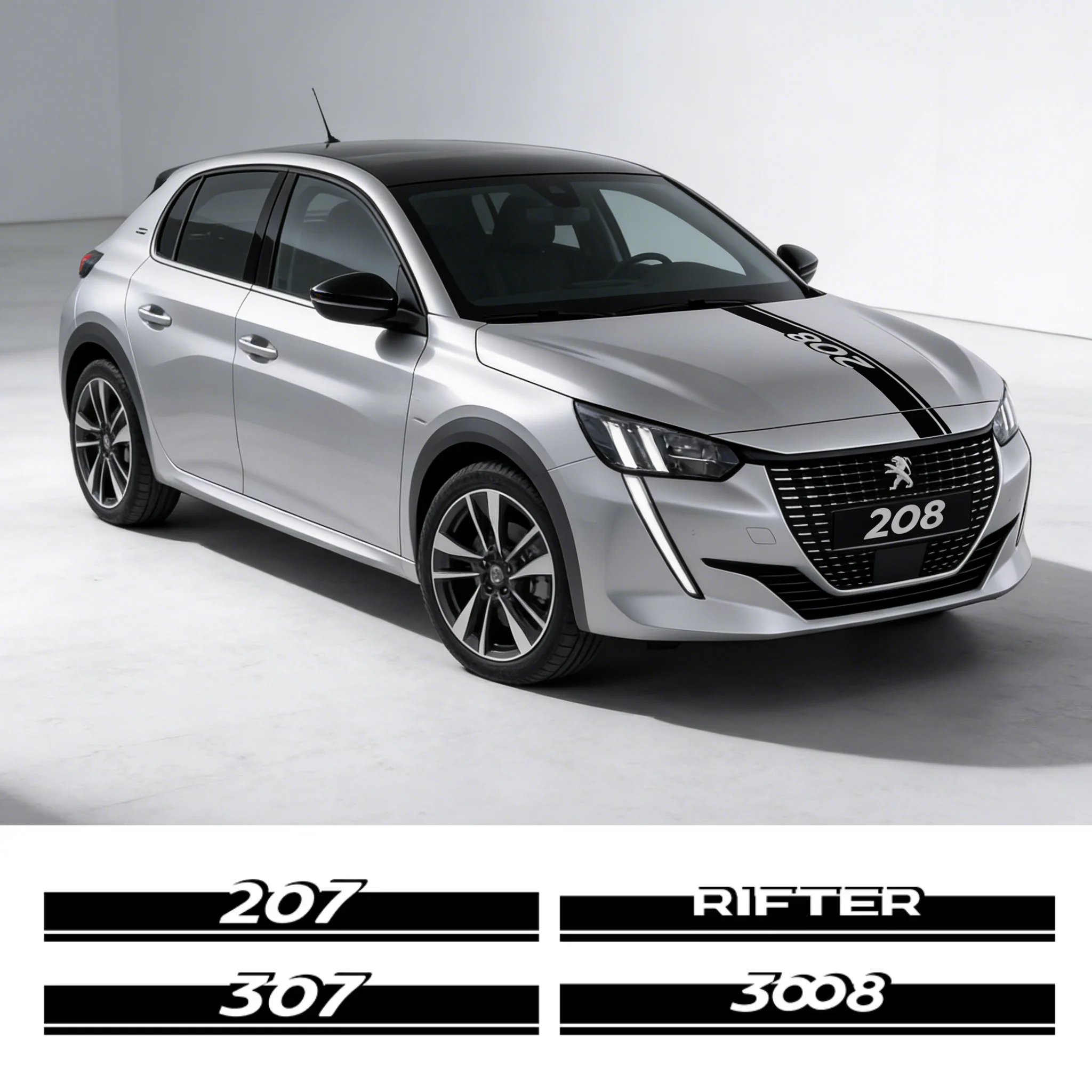 Car Bonnet Sticker Car Exterior PVC Decorative Decal Suitable for Peugeot 307 308 208 206 RCZ Rifter 207 407 3008 108