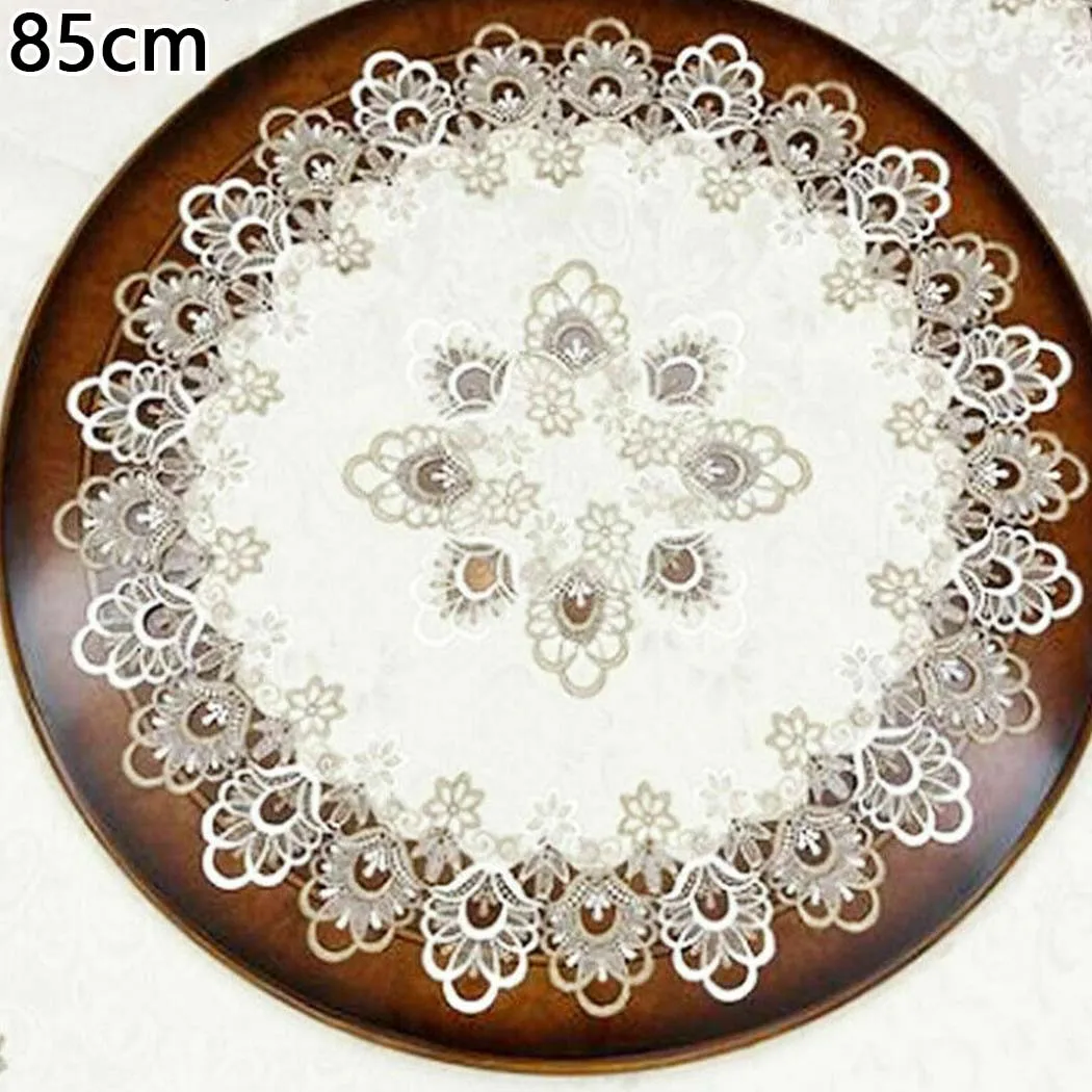 Round Tablecloth Lace Floral Table Cloth Hotel Restaurant Banquet Party Tablecloth Round Table Antifouling Cover Cloth Decor