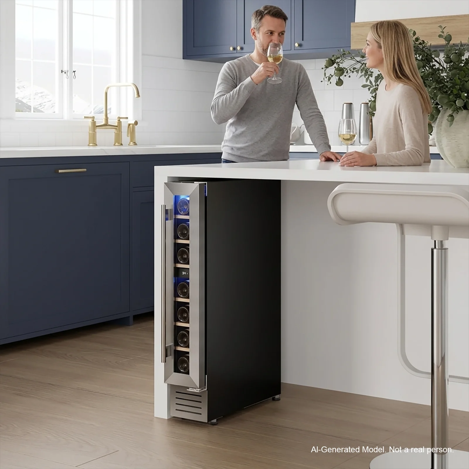 Home Bar And Fridge - 7 Bottle Mini Wine Cooler Refrigerator