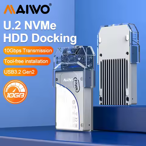 MAIWO U.2 NVMe SSD Enclosure 2.5-inch U.2 Interface NVMe SSD Hard Drive Type-C Notebook Desktop NVMe Protocol USB3.2 SSD Adapter