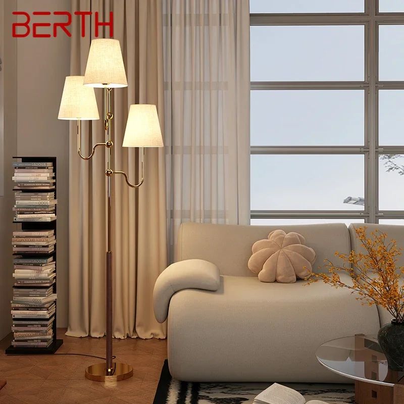 BERTH Contemporary Floor Lamp Luxury Living Room Bedroom Study Villa Hotel LED Retro Creativity Decorative Standing Light