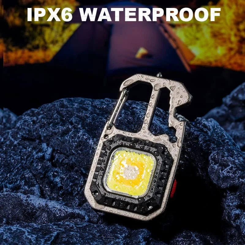 Recarregável Mini LED Keychain Light, Pequena lanterna, 7 Modos, Luz de Bolso Portátil, 1000 Lumens, Brilhante