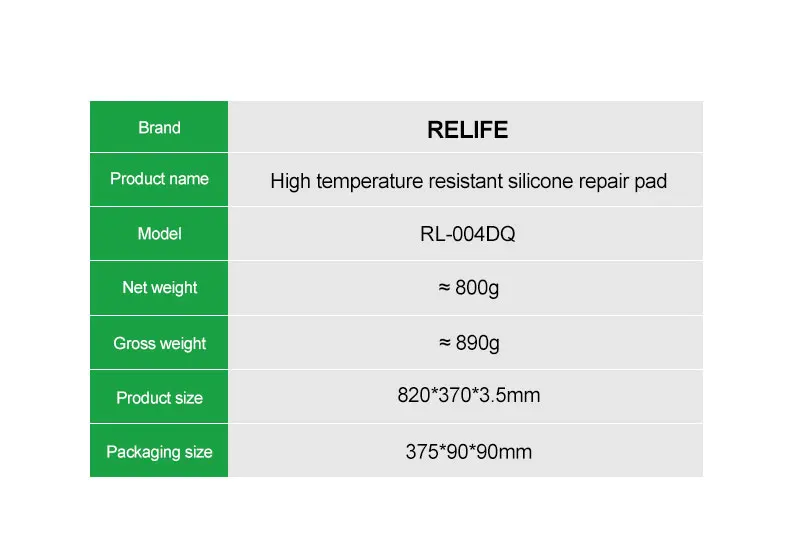 RELIFE RL-004DQ 35 Zoll erweitertes Luxusmodell, hochtemperaturbeständiges Silikon-Reparaturpad, hohe Temperaturbeständigkeit von 500 Stück ℃ – Detail 17