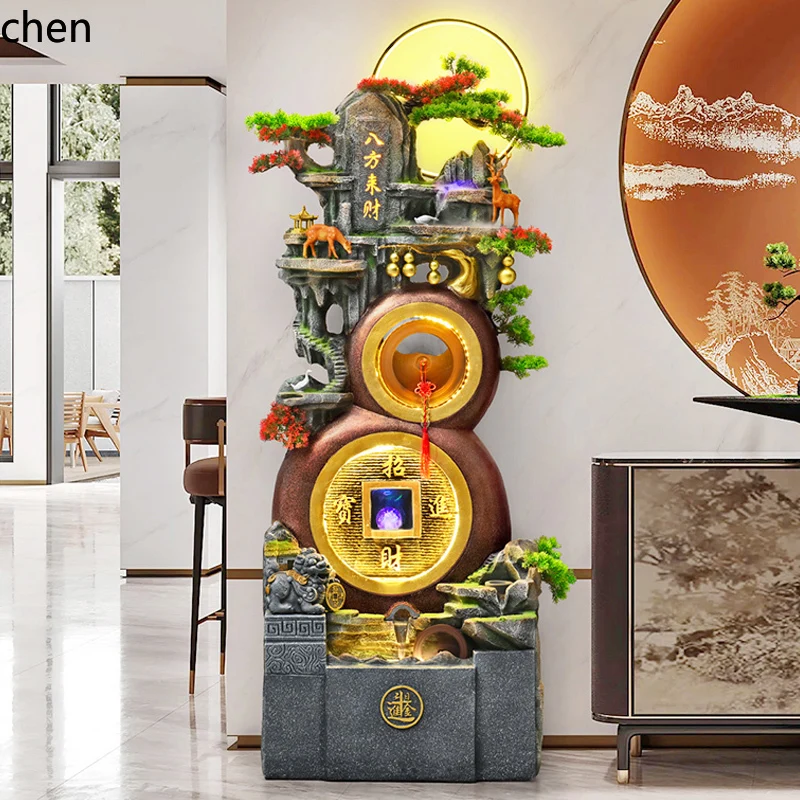 

ZML flowing water makes money, living room home office opens, floor-to-ceiling fountain circulating water feature ornament