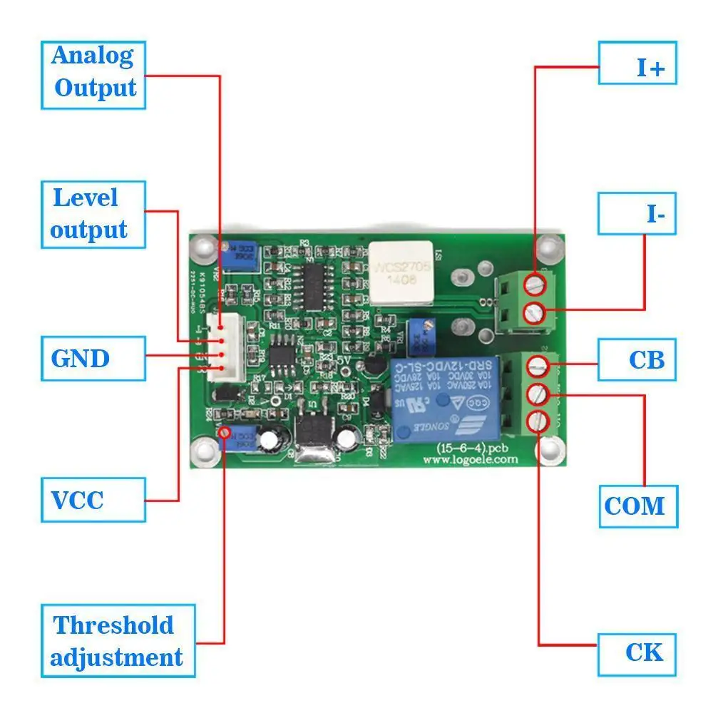 12V WCS2705 Current Sensor Module DC 0-7.5A Overcurrent Protection With Stand