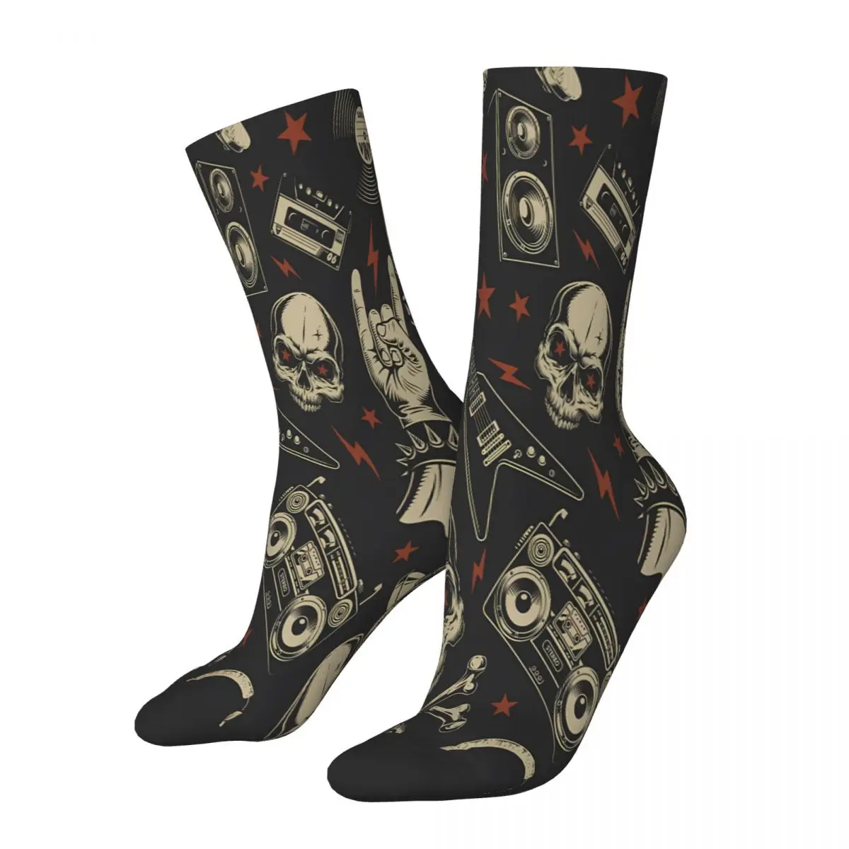 Rock & Roll Designs Bundle Socks Male Mens Women Winter Stockings Hip Hop