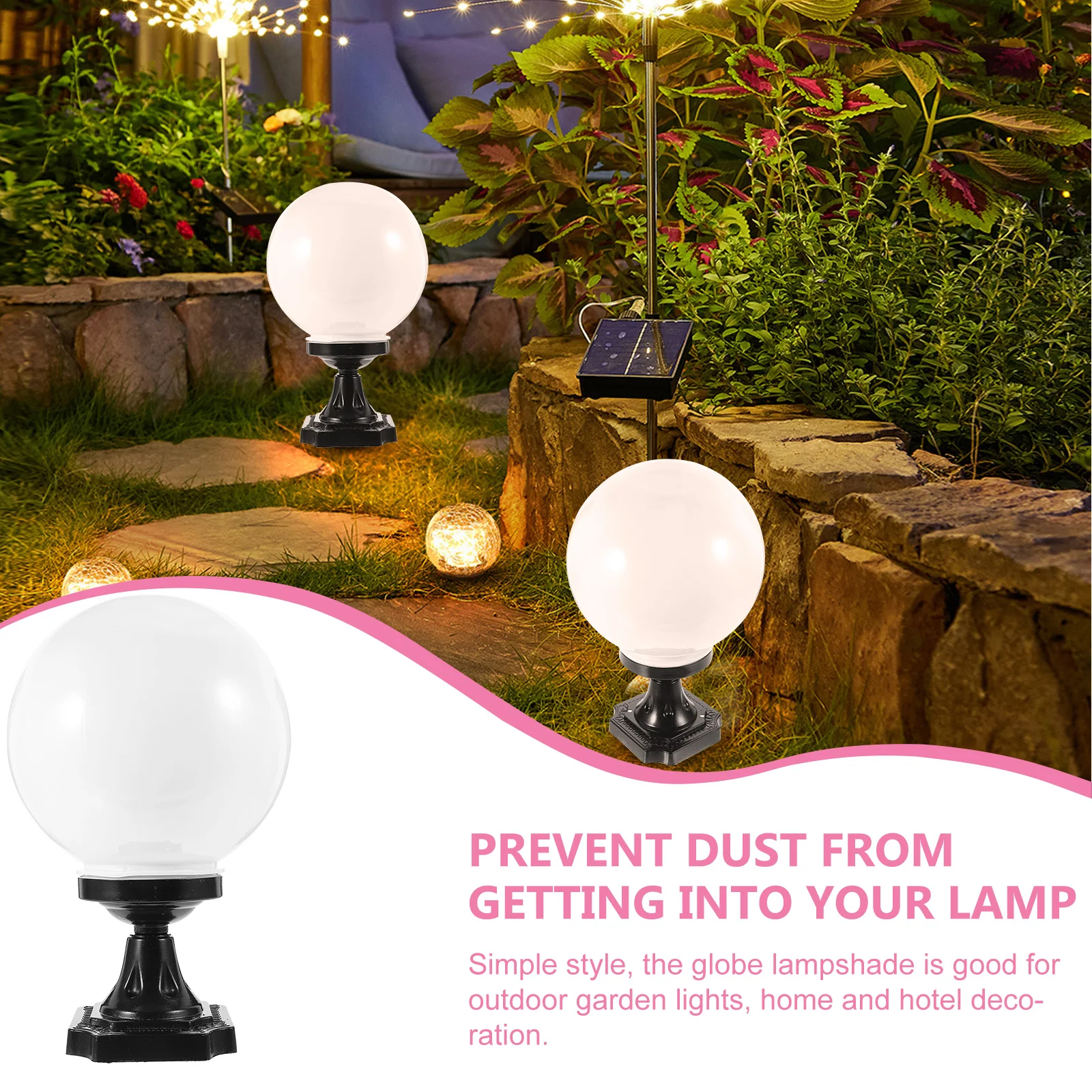 

Globe Lampshade Outdoor Cover Wall Post Floor Light Fixture Replacement Acrylic Dust Protection Light Covers For Garden
