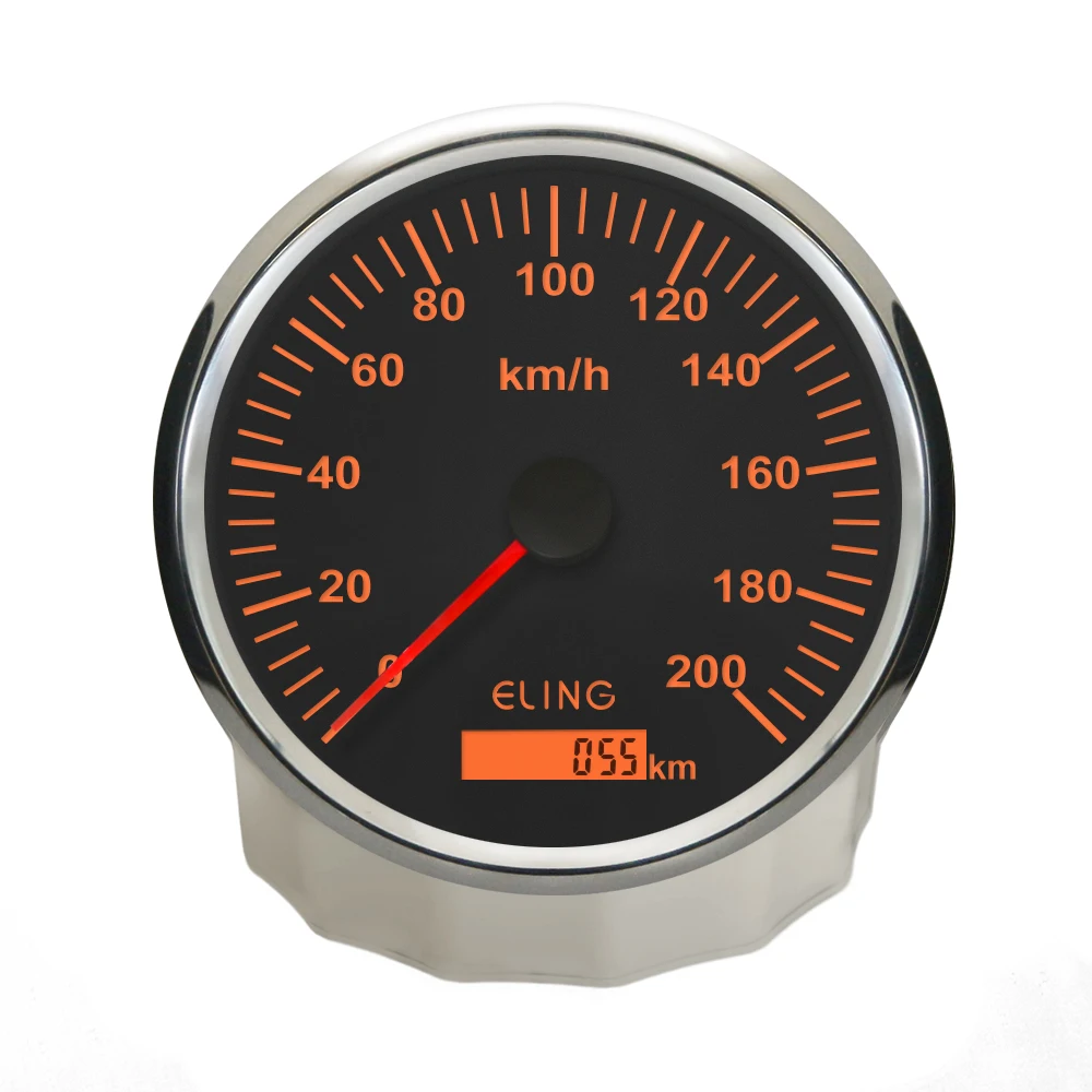 

ELING 110 мм GPS спидометр одометр 0-200 км/ч с красной и желтой подсветкой для автомобиля, лодки, универсальный 9-32 В