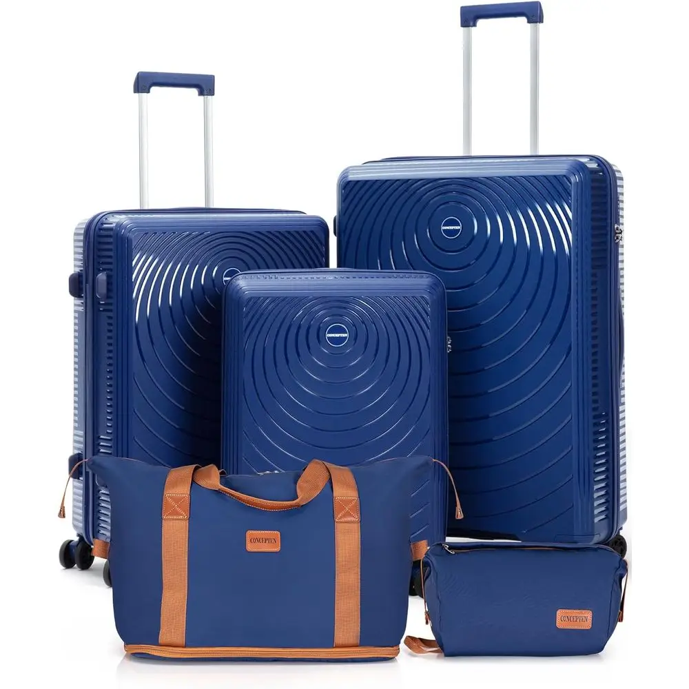 

5-Piece Lightweight, Impact-Resistant Hardshell Suitcase Set with Spinner Wheels, TSA Lock for Travel