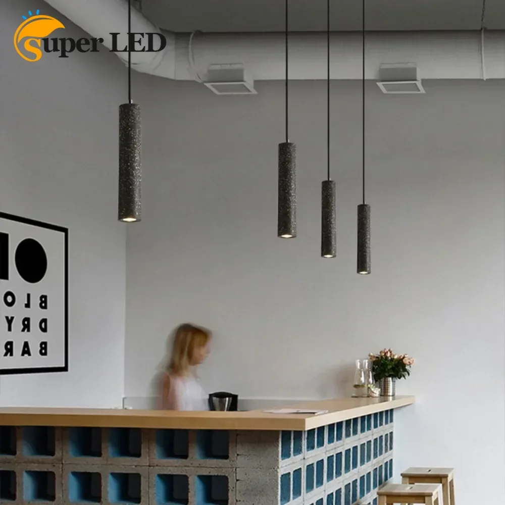 

Indoor LED Waterstone Chandelier Industrial Style Pendant Light Long Droplight Kitchen Dining Bedroom Hanging Lamp Cafe Bar Lamp