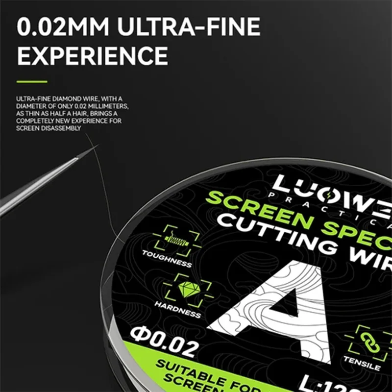 Luowei 0.02/0.028/0.03/0.035มม. 120ม. หน้าจอสัมผัสถอดลวดความแข็งสูง LCD OLED สายเหล็กตัดเหล็ก