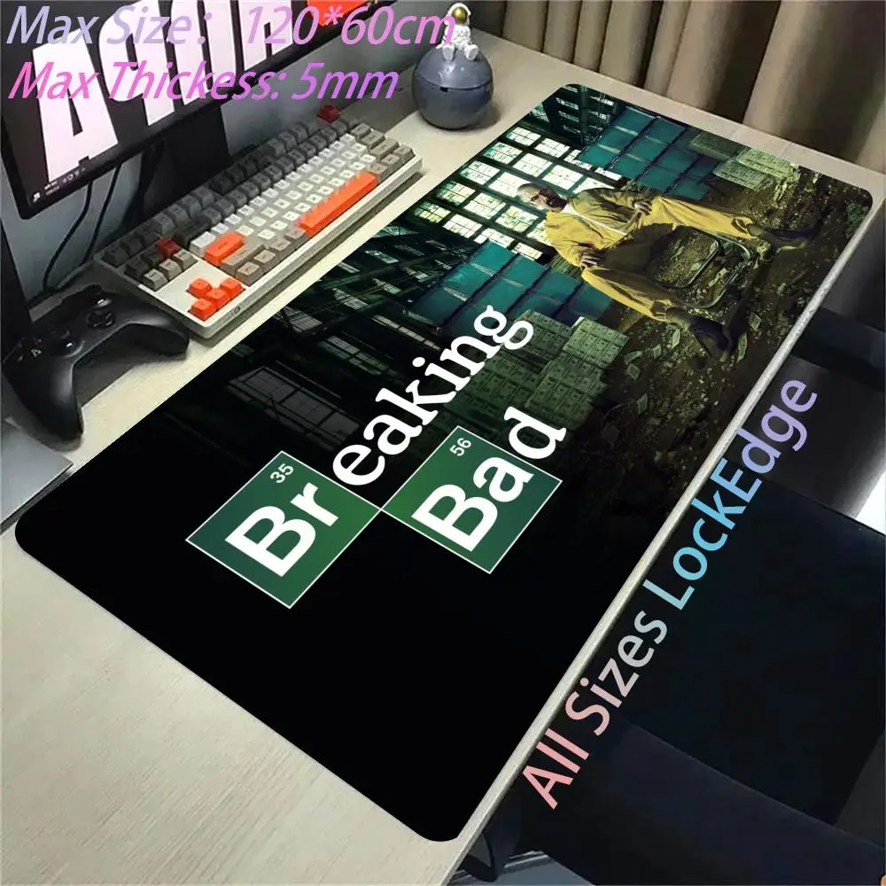 

Breaking Bad Mousepad Anti-Slip PC Gamer Desk Mats Keyboard Pad XXL 1200x600 5mm Super Big Large EdgeLock Mause Pad