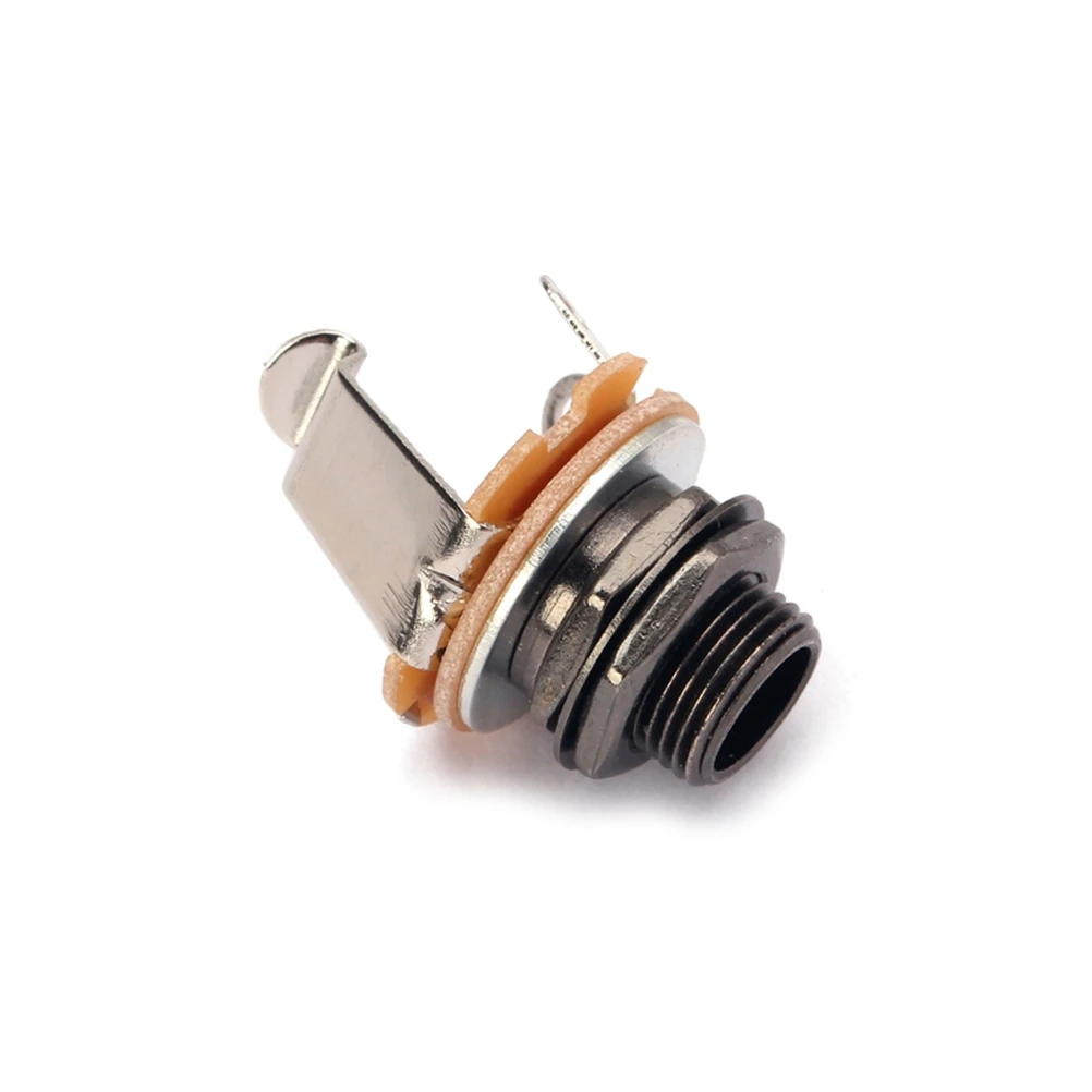 

10 pcs 1/4 Inch 6.35Mm Mono Guitar Jack Socket Connector Output Female Panel Mount Replacement Chrome Finish For Electric Bass