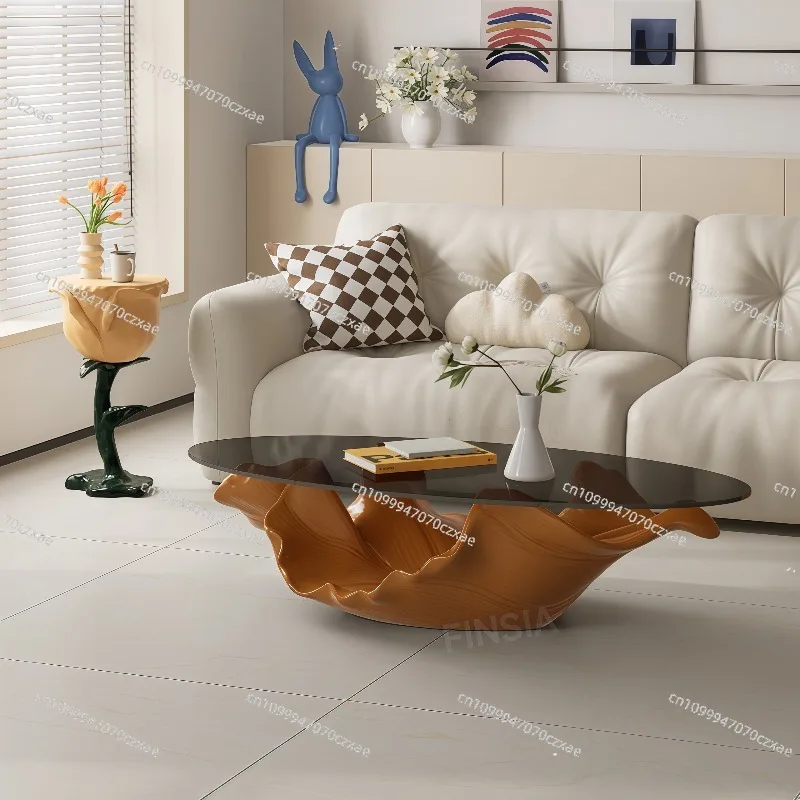 2026 New Rose Small Coffee Table, Sofa Living Room Light Luxury Senior Designer Art Corner Table