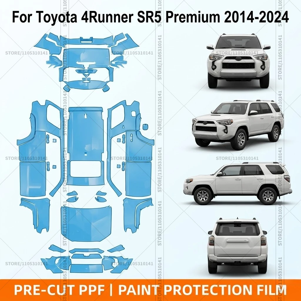 

Pre-Cut Paint Protection Film PPF Transparent Bumper Protector Automotive Bra Car Film For Toyota 4Runner SR5 Premium 2014-2024