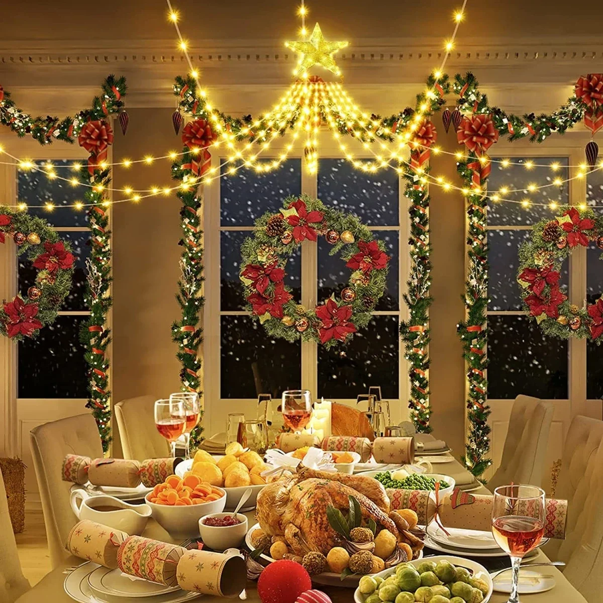 350 LED String Lights Outdoor Waterproof Fairy Lights With 8 Modes Copper Wire lamp Garden Wedding Christmas Tree Decorations