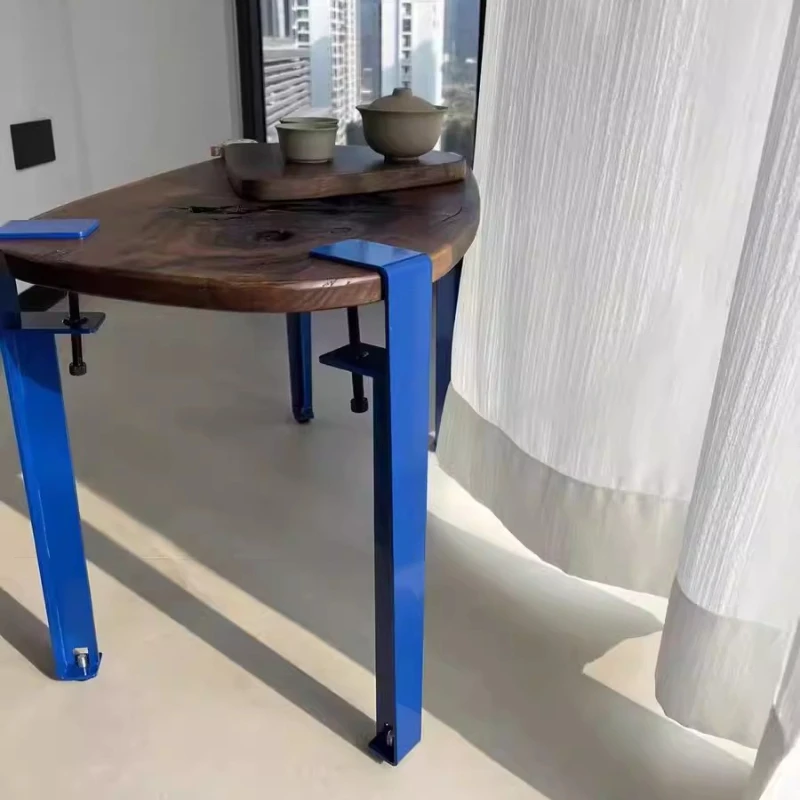 Blue Iron Table Legs No-Drill DIY Furniture Feets for Coffee Table Mobile Support Leg Space Saving Removable Stand for Office