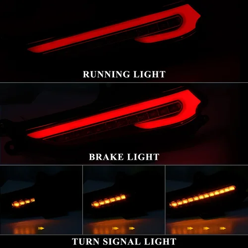 Imagen 2 del producto Reflector LED para parachoques trasero de coche, luces de advertencia de freno, intermitentes dinámicas, antiniebla, 12V, para Toyota Yaris 2017, 2018, 2019, Vios 2019