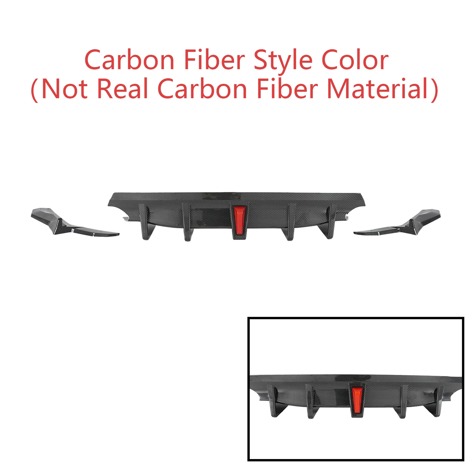 For Lexus IS300 IS350 Base F-sport 2021-2025 Car Rear Bumper Diffuser W/LED Accessories Spoiler Exterior Parts Glossy Black
