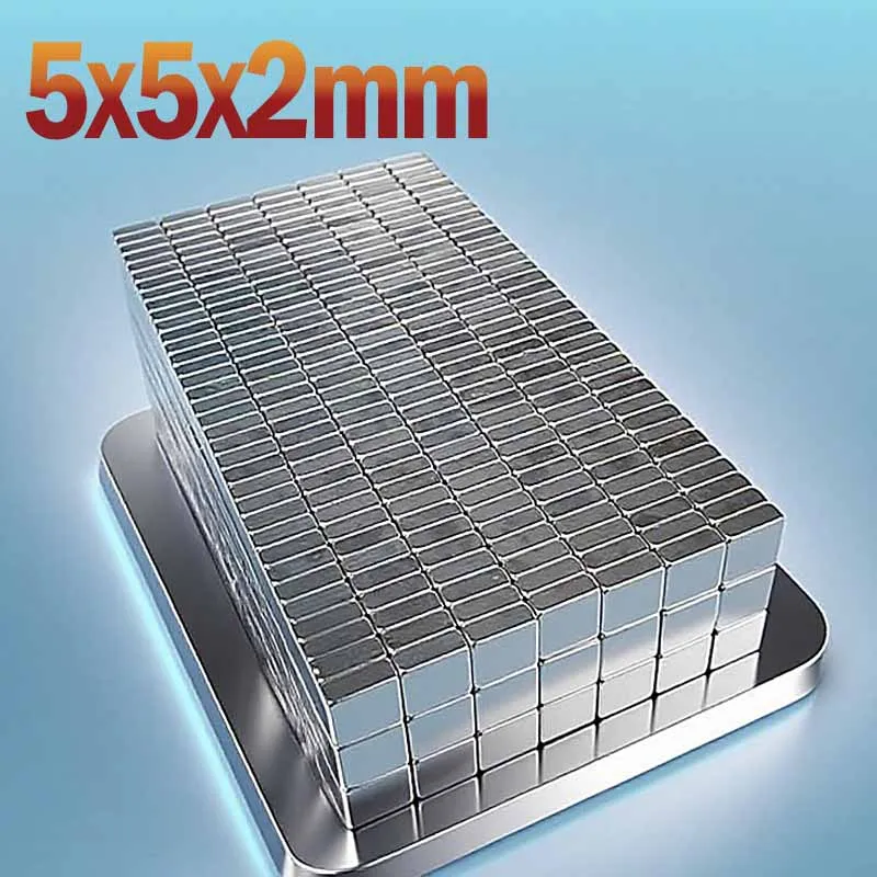 N35 NdfeB 5x5x2mm Magnet Square Shape Permanent Magnetic Imanes 5*5*2mm Accessory Neodymium Office Fridge Diy Magnet 50-500pcs
