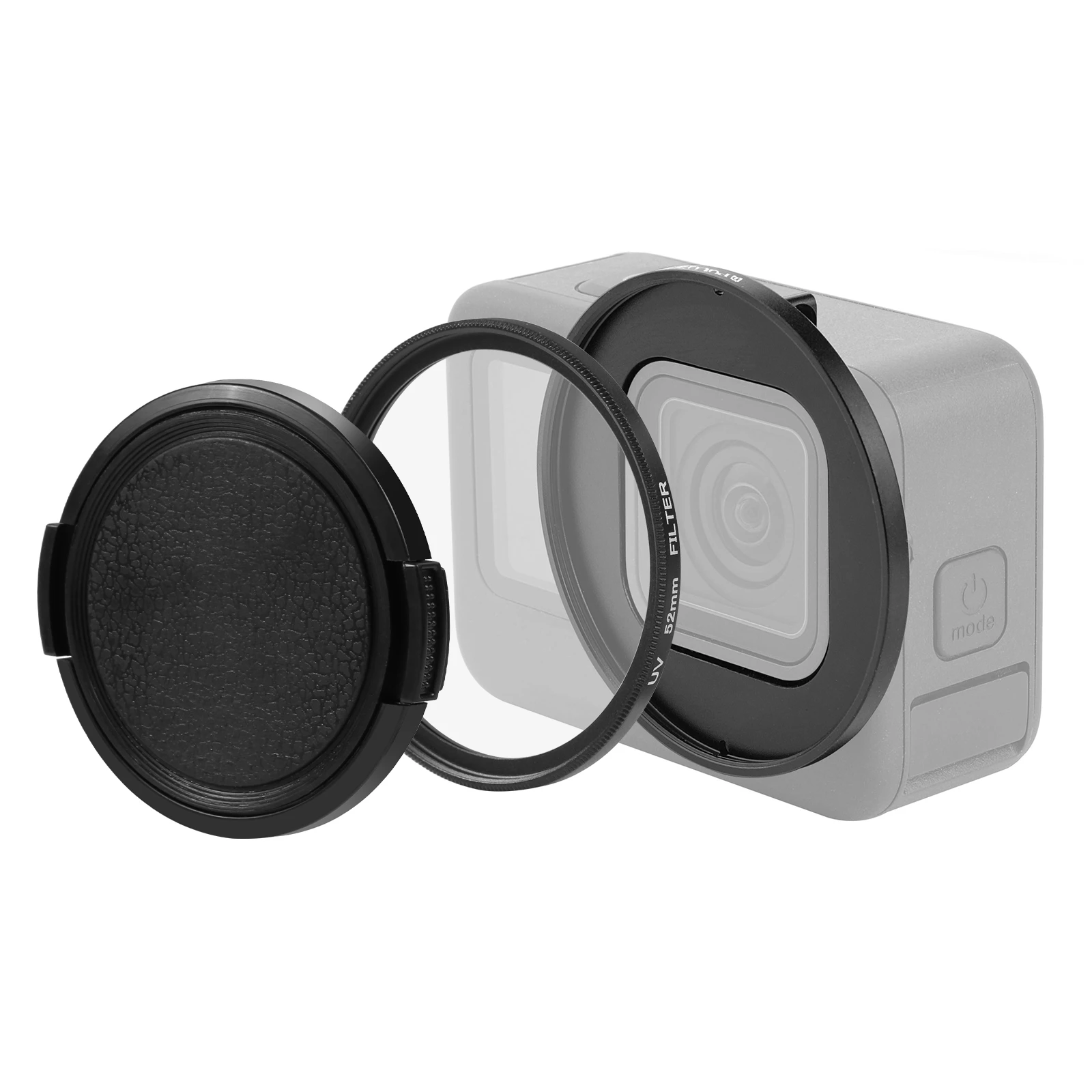 Filtro de Lente UV PULUZ de 52 mm para GoPro HERO12 Black, 11 Black Mini, 11 Black, 10 Black, 9 Black con Anillo Adaptador