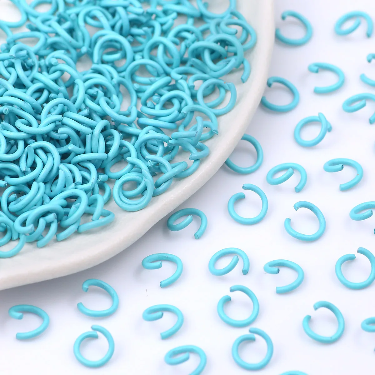 8x12mm Zinc Alloy Colored Open Jump Ring Mint Green for Handmade DIY Jewelry Making Suitable Beaded Necklaces Links Accessories