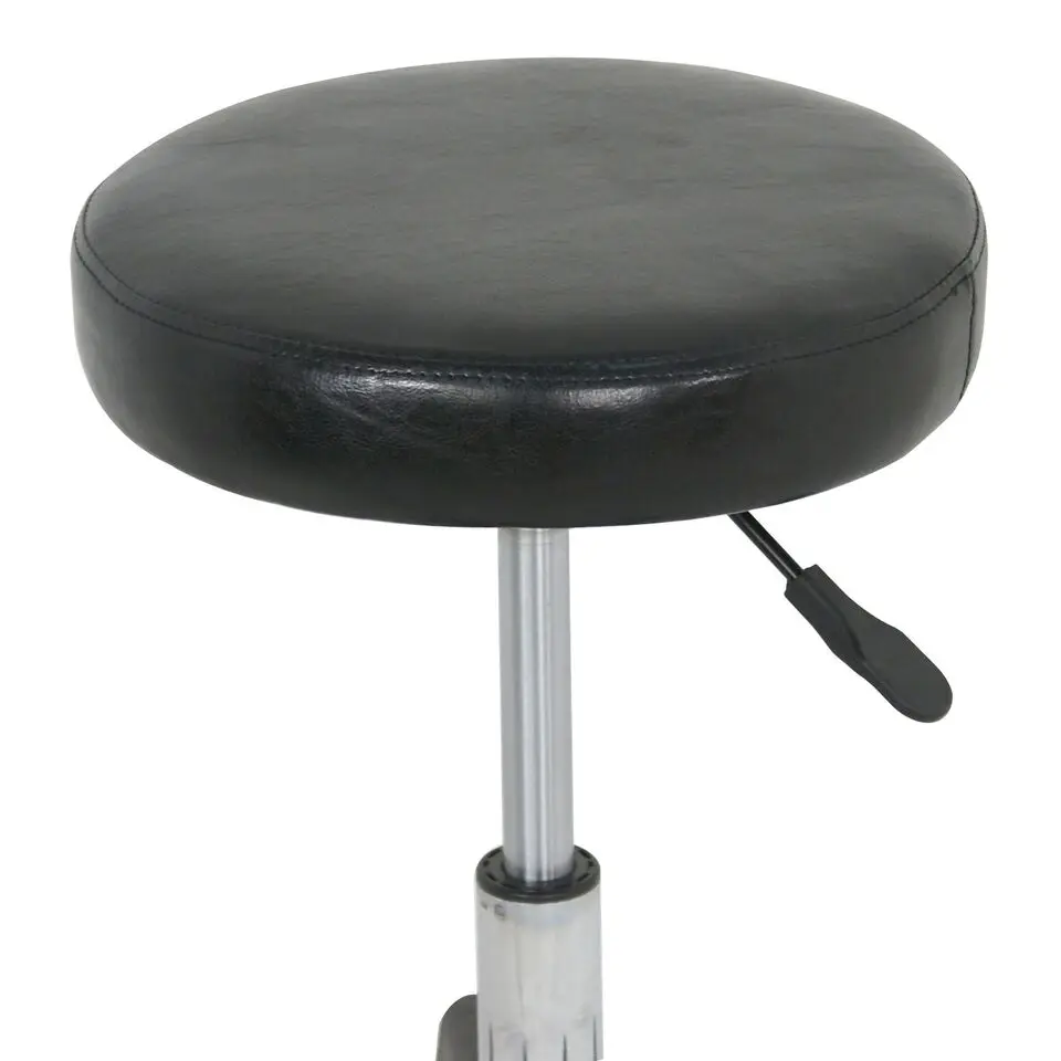 Black Salon Stool Rolling Massage Adjustable Height Facial Tattoo Spa Swivel