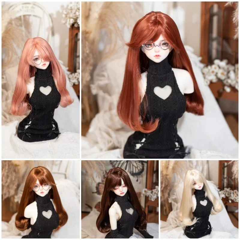 

1/3 1/4 1/6 Doll's Wig for 60/45/30cm Bjd Doll Girl Toys Gentle Long Curly Hair Dress Up Play House Doll Accessories, No Doll
