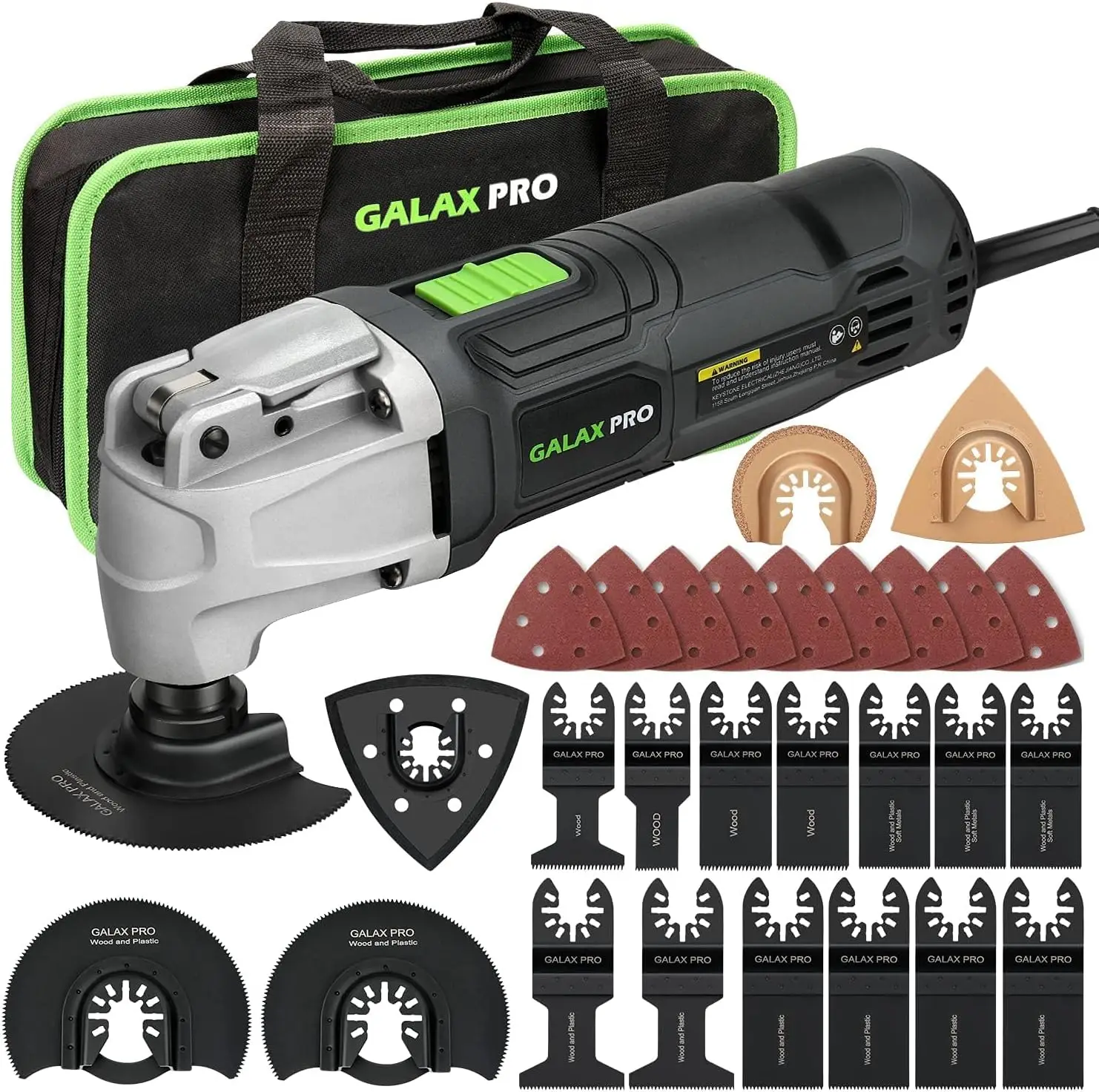 2.4Amp 6 Variable Speed Oscillating Multi-Tool Kit w/ Quick-Lock accessory change, Oscillating Angle:3°, 28pcs Accessories