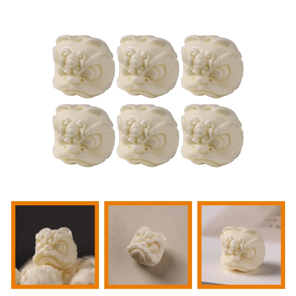 

6Pcs Resin Lion Head Beads Spacer Charms DIY Jewelry Making Accessories for Bracelet Necklace Hair Tie Decoration