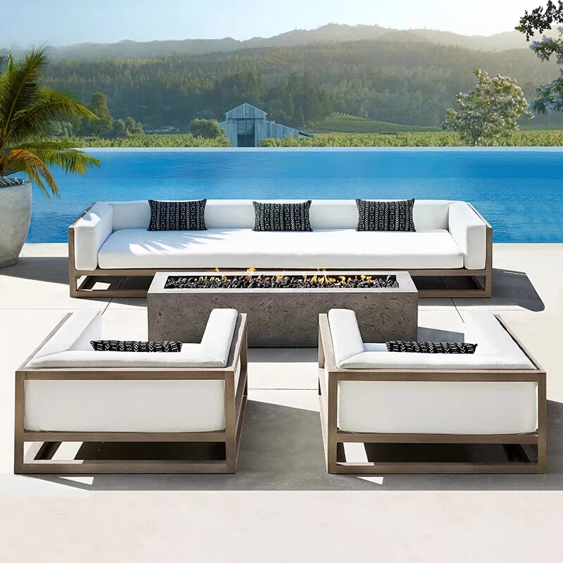 Outdoor sofa aluminum alloy courtyard leisure garden hotel sales department garden landscape outdoor waterproof  sunscreen