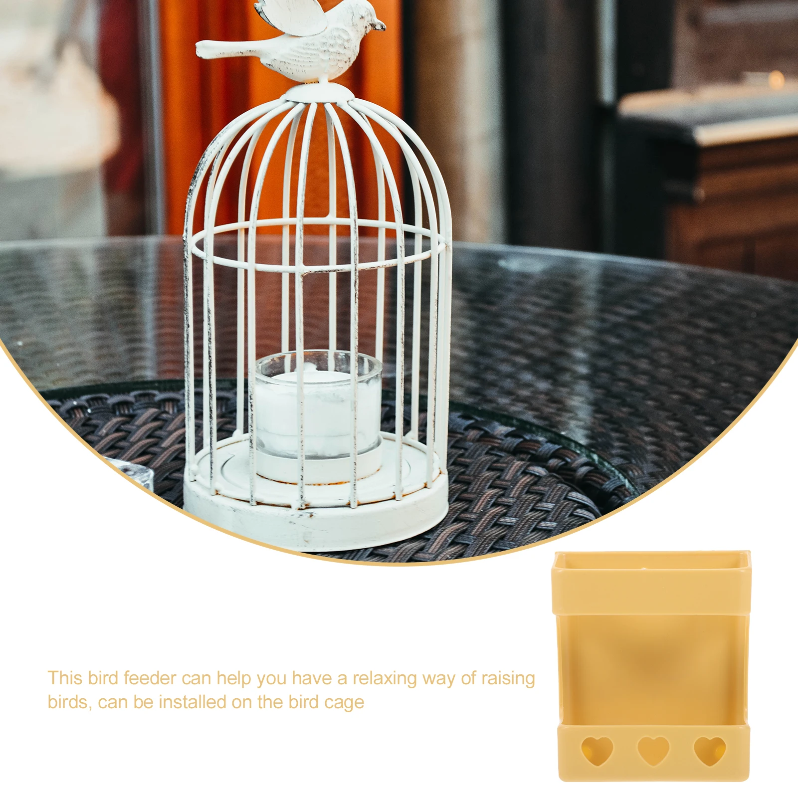 

Yellow Plastic Parrot Feeder Fruit Vegetable St Dual Purpose Bird Cage Accessories Cockatiel Feeders Small Pets Easy Clean Fill