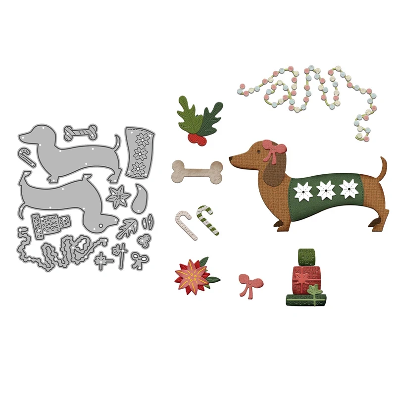 

Cute Pet Dogs Mini Cutting Dies DIY Scrapbooking Supplies Metal Dies Knife Mold For Card Making Albums Decor