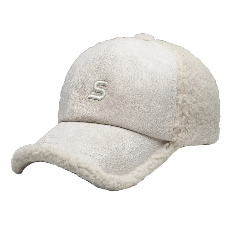 AliExpress NONE 1pc Autumn and Winter Fashion Simple Casual Anti-ultraviolet Thickened Plush Suede Splicing Diamond Baseball Cap,Warm Comfortabl
