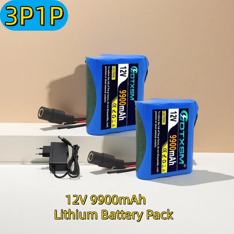 

12V 3S1P protection board 9900mAh battery pack 12V 9900mAh 18650 lithium ion DC 12.6V super rechargeable battery+
