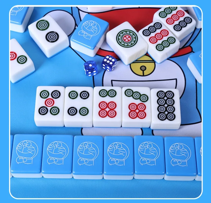 Mucen Store Home Blue Cartoon Doraemon Hand-Rolled Mahjong Tiles