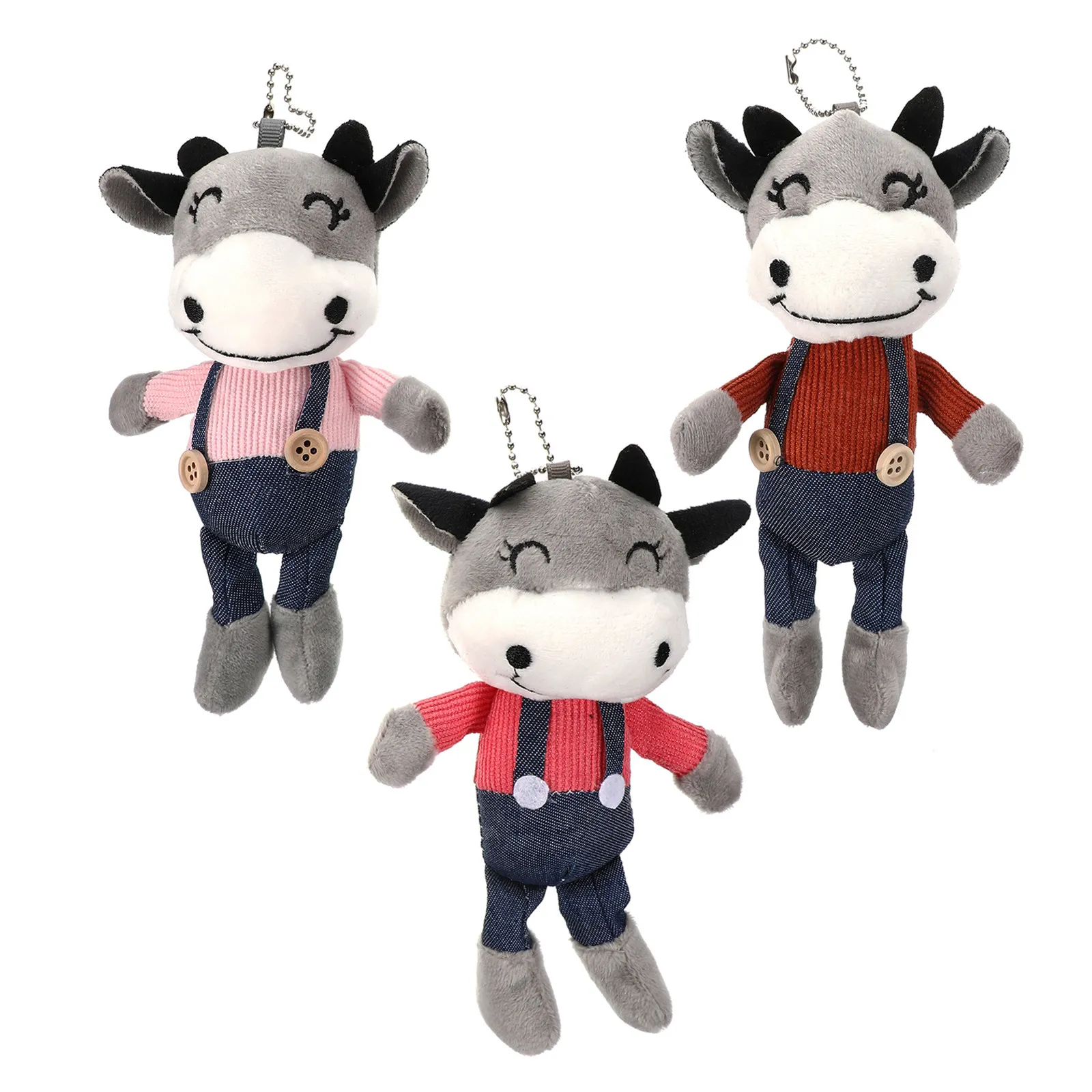 

3 pcs Hanging Pendant For Keys Bag Creative Bag Hangings Decor Creative Soft Animal Key Ring Portable Fashion Accessory