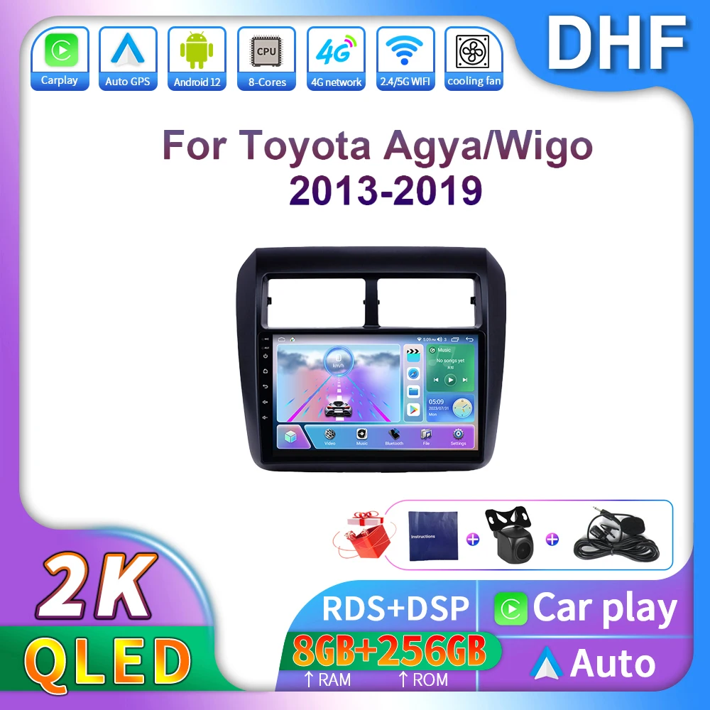 

Автомобильный радиоприемник DHF Android 13 Carplay для Toyota WIGO/AGYA 2013 2014 2015 2016 2017 2018 2019 мультимедийный видеоплеер GPS навигация