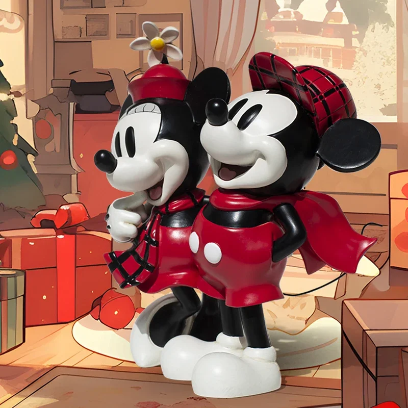 Disney Vintage Mickey Minnie Study Ornaments Living Room desktop Modle Decoration Kids Collection Toy Christmas Couple Presents