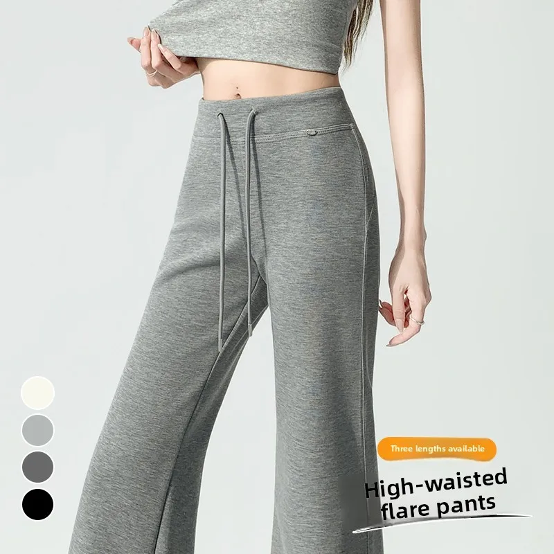 

Spring Summer 2026 High Waist Flared Sports Pants Straight Leg Bell Bot Casual Trousers Slimming Effect Women's Faion