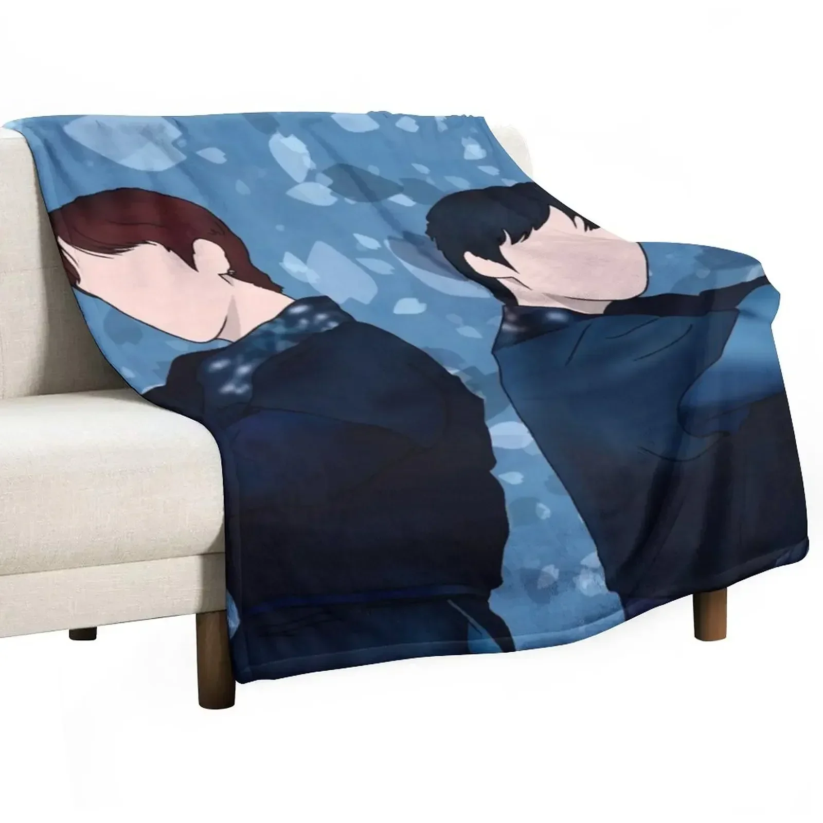 

bg ver Hwanwoong and RAVN Luna minimalist Throw Blanket Cozy Napping Blanket Gift for Mom Dad