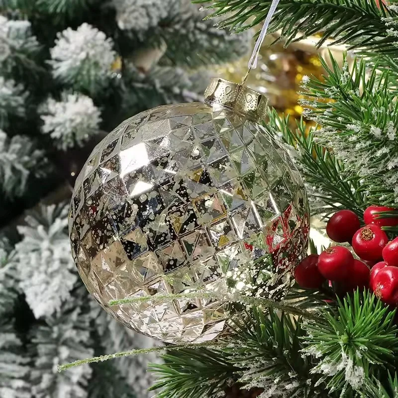 

25pcs Transparent Painted Christmas Ball Ornaments - Shatterproof Hanging Xmas Tree Decor, Home Party New Year Navidad Baubles