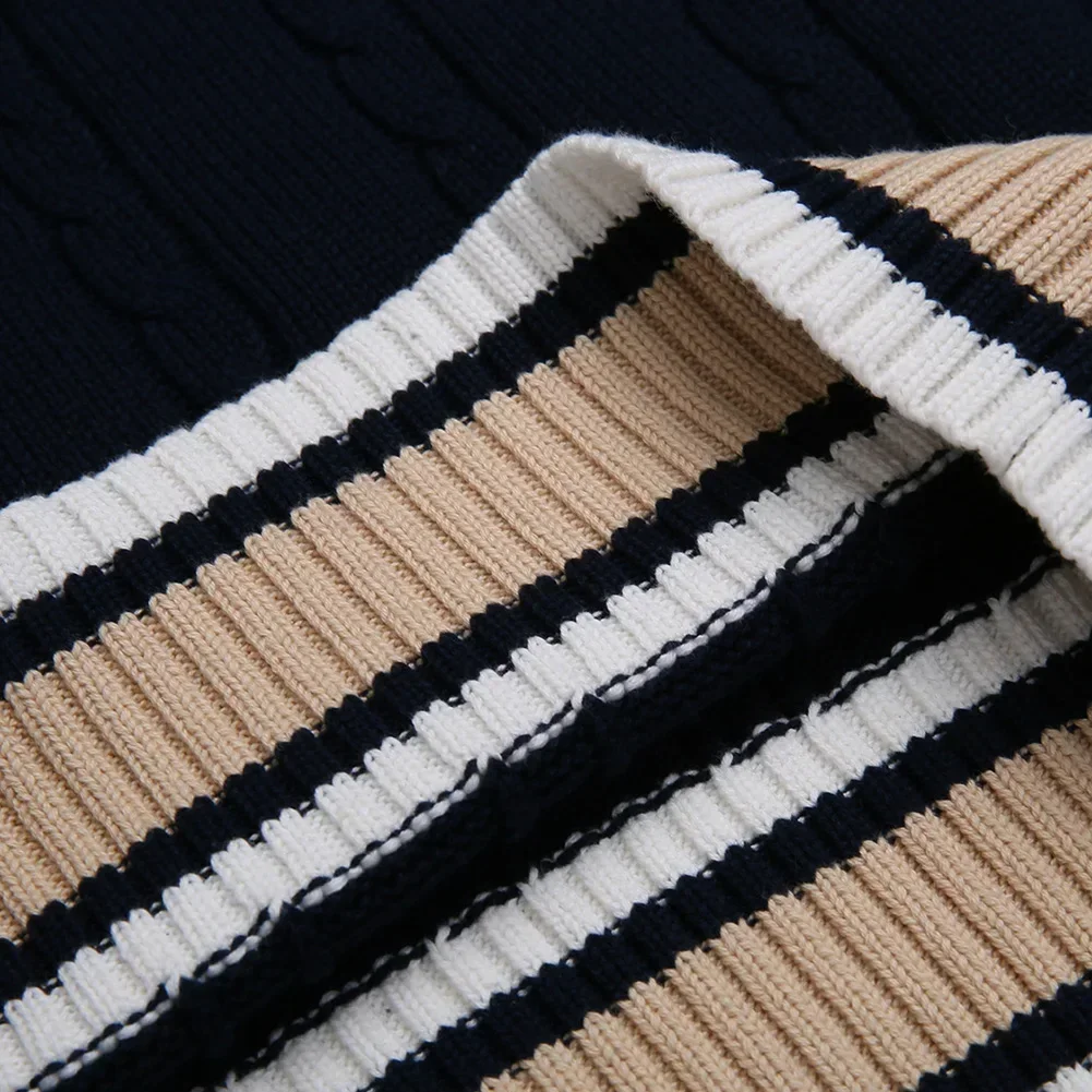 Pull en FibglaSweater à col en V épaissi pour hommes, haut en tricot universitaire, mode