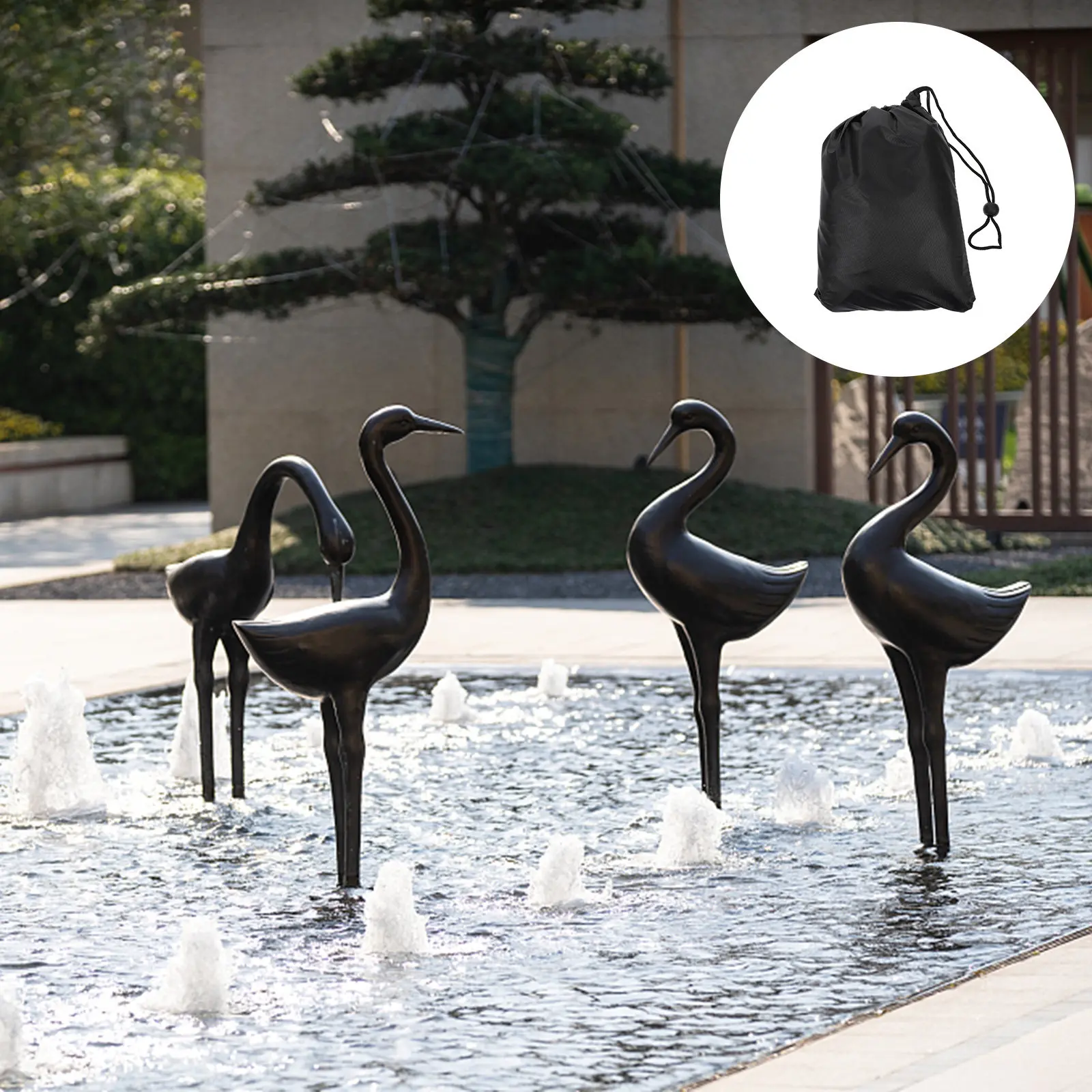 

1 шт. Прочный водонепроницаемый защитный чехол для статуй с завязками для уличных садовых фонтанов, декора для купалок для птиц, устойчивый к погодным условиям