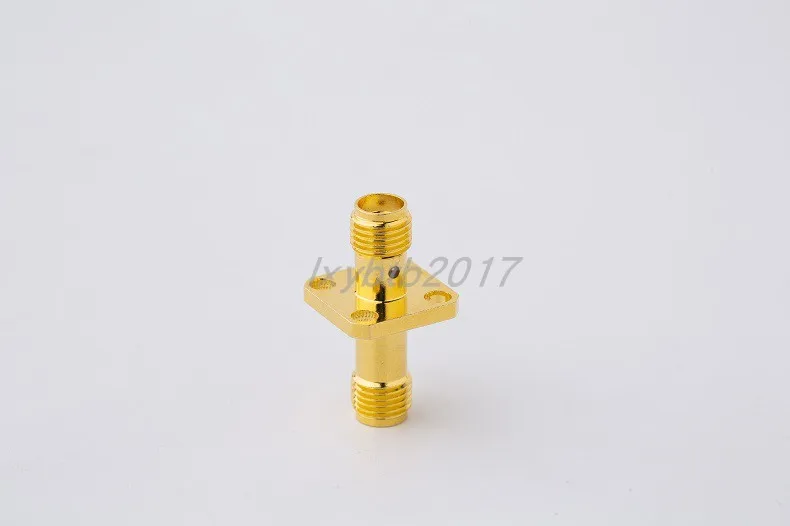 RF adapter SMA-KKF four-hole flange total length 24mm female adapter SMA-KFK square plate fixed double-pass head