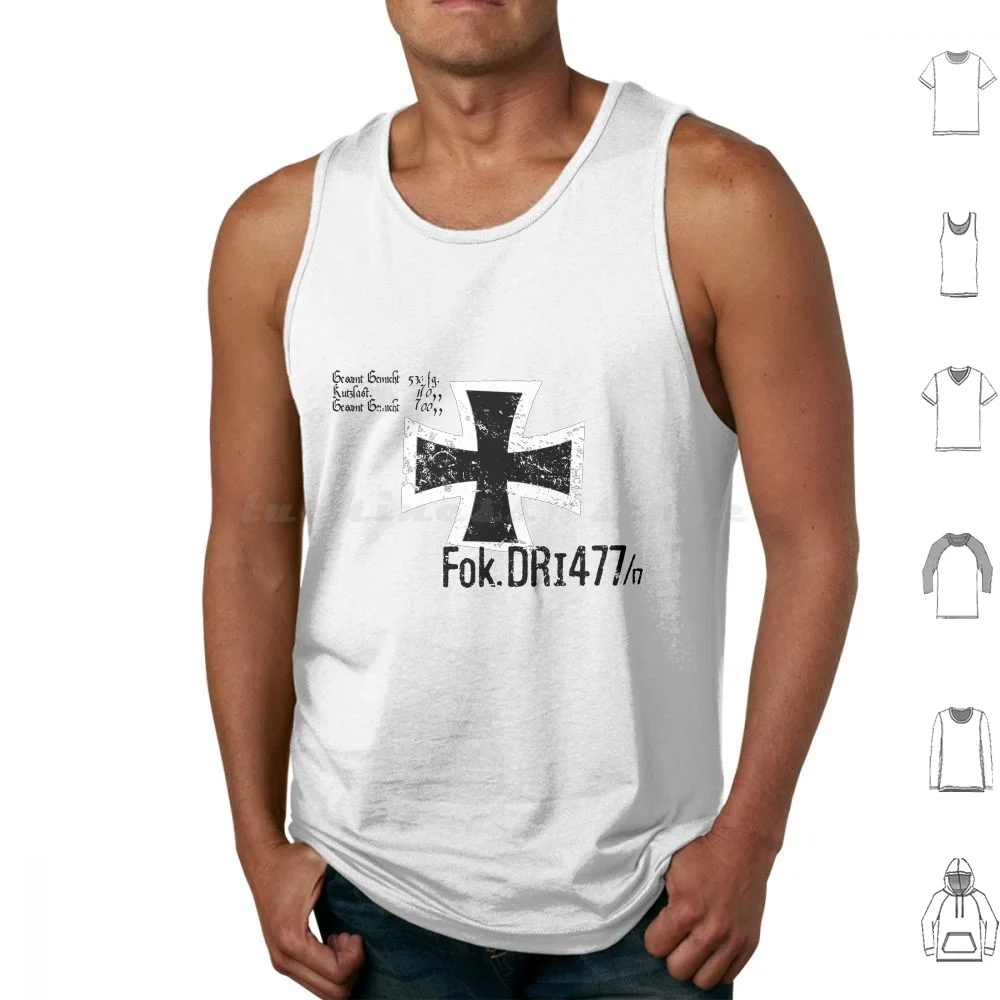 Red Baron's Fokker Dr1 Triplane Vintage Insignia Ww1 Shirt Dress , Shirts For Dad Tank Tops Print Cotton For Dad For Mom